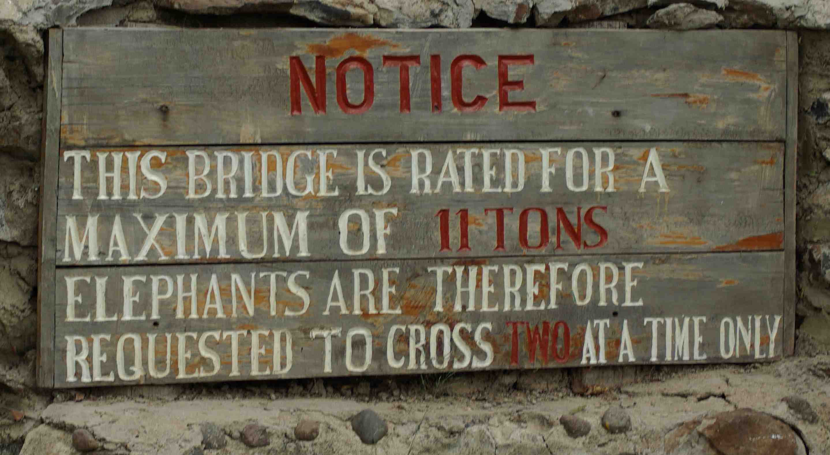 Warning sign for elephants